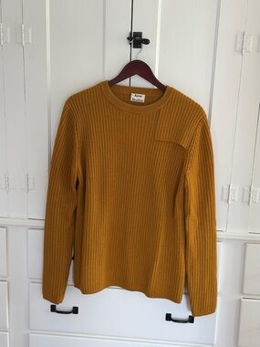 Acne Studios Men's Ribbed Crewneck Sweater - Mustard Gold